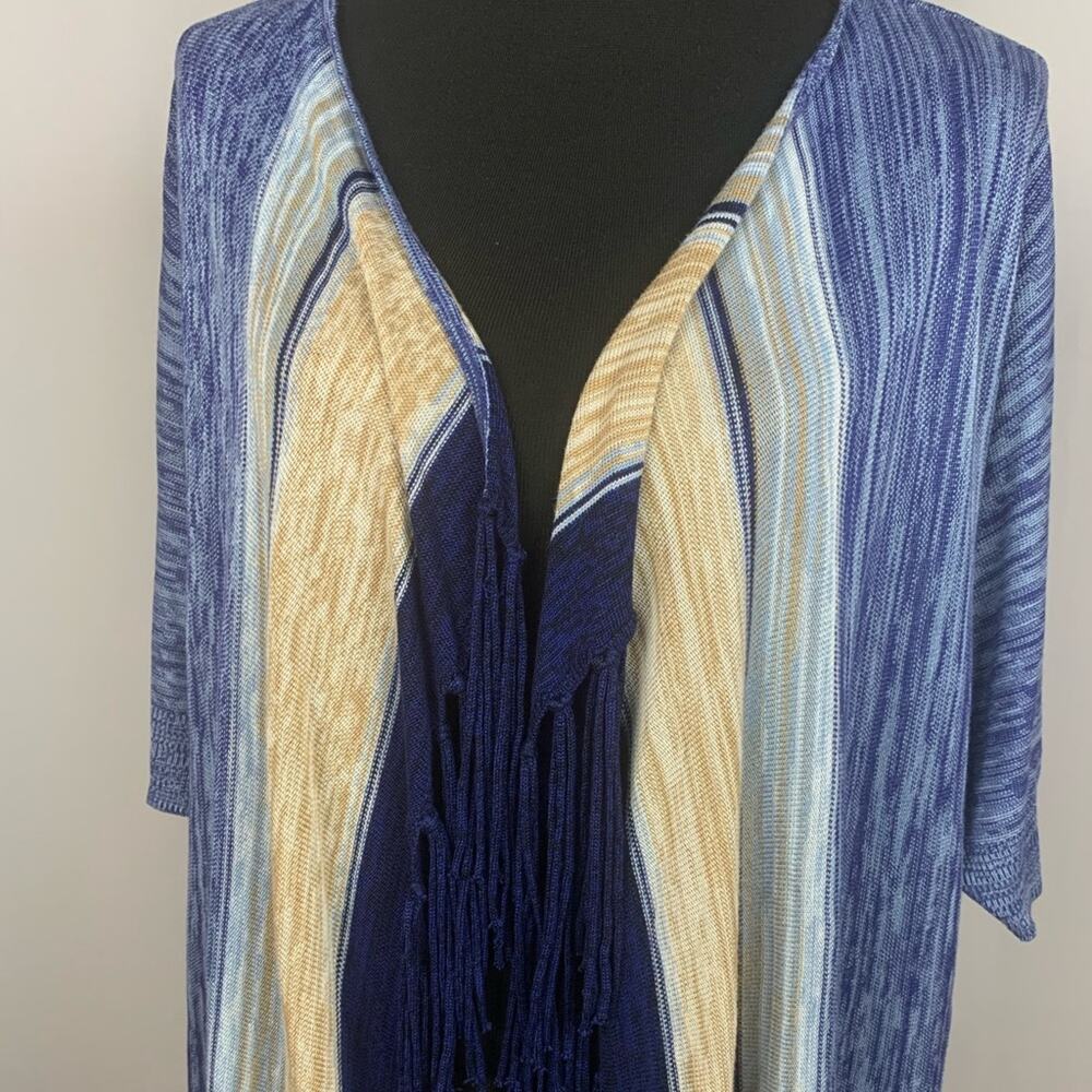 Ruby Rd. Fringe Open Cardigan Sweater L NWT - Picture 2 of 10